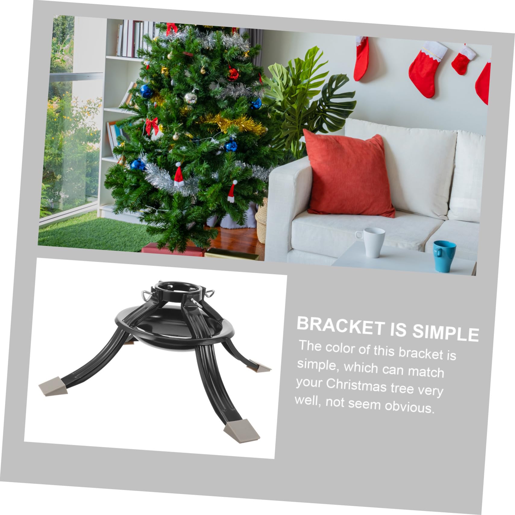 Support pour Sapin de Noël Socle Rond Robuste Support Amovible pour Sapin de Noël Étagère Intérieure