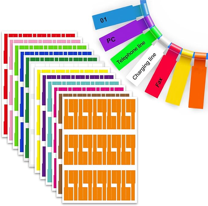 Cable Labels Tags, 360pcs SelfAdhesive Cable Markers Plug Cables Label