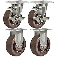 Vista 22 de 4 ruedas resistentes de 1.5 pulgadas, soporte de acero inoxidable para horno de alta temperatura, juego de 4 con capacidad de hasta 2800 libras
