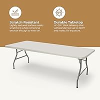 Vista 6 de OEF Furnishings Mesa plegable resistente de 8 pies, 30 x 96 pulgadas, gris claro
