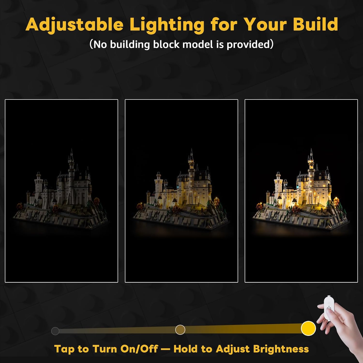 Kyglaring LED Light Kit Compatible with Lego Neuschwanstein Castle 21063 Building Blocks, Upgraded Touch Control & Dimming, Lights Only (Model Not Included), Touch Version