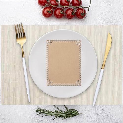 Miniatura 3 de Paquete de 6 manteles individuales de vinilo antideslizante de perfil bajo de textileno de PVC para decoración del hogar, cena, duraderos, lavables,