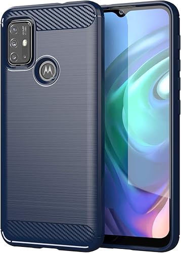 FZZSZS Funda de fibra de carbono para Motorola Moto G20, carcasa de fibra de carbono azul, carcasa de silicona suave TPU funda de protecciĂłn para FZZSZS Funda de fibra de carbono para Motorola Moto G20, carcasa de fibra de carbono azul, carcasa de silicona suave TPU funda de protecciĂłn para