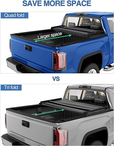 Miniatura 3 de Cubierta plegable suave para caja de camioneta de 6.6 pies compatible con Chevrolet Silverado 1500 GMC Sierra 1500 GMC Sierra 1500 2014 2015 2016