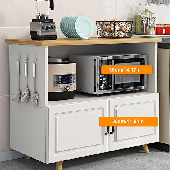 Kitchen Island with Cabinets Buffet Cabinet with Storage Sideboard with Hutch Bakers Rack Storage Cabinets for Dining Room, Kitchen, Living Room (Pantry Cabinet)(A,110x40cm/43.3x15.75in)