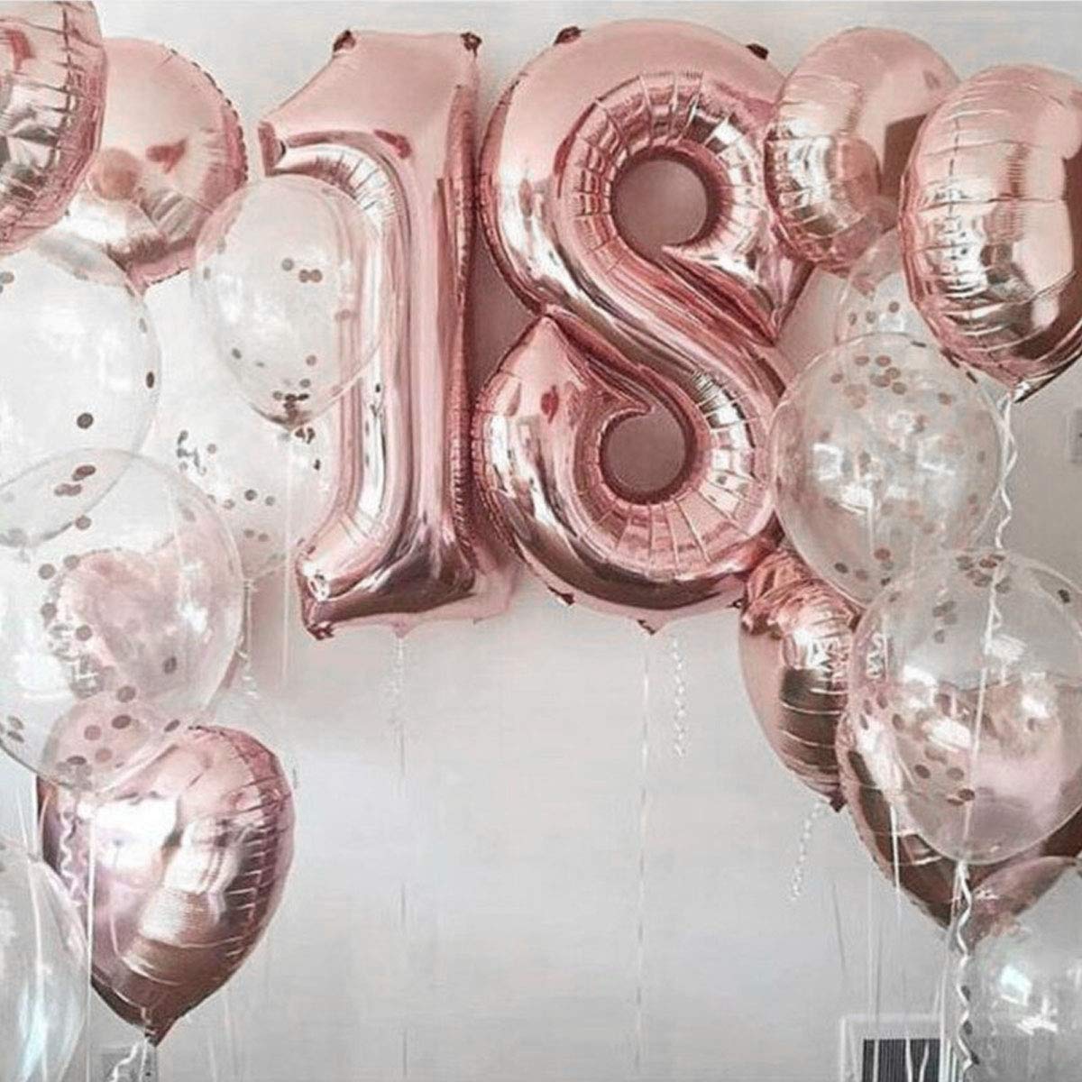 Palloncino 1° Compleanno Numero 1 Gigante Rosa Oro, Palloncino XXL di 100 cm. Decorazione Compleanno Bimba. Ad Aria o ad Elio.