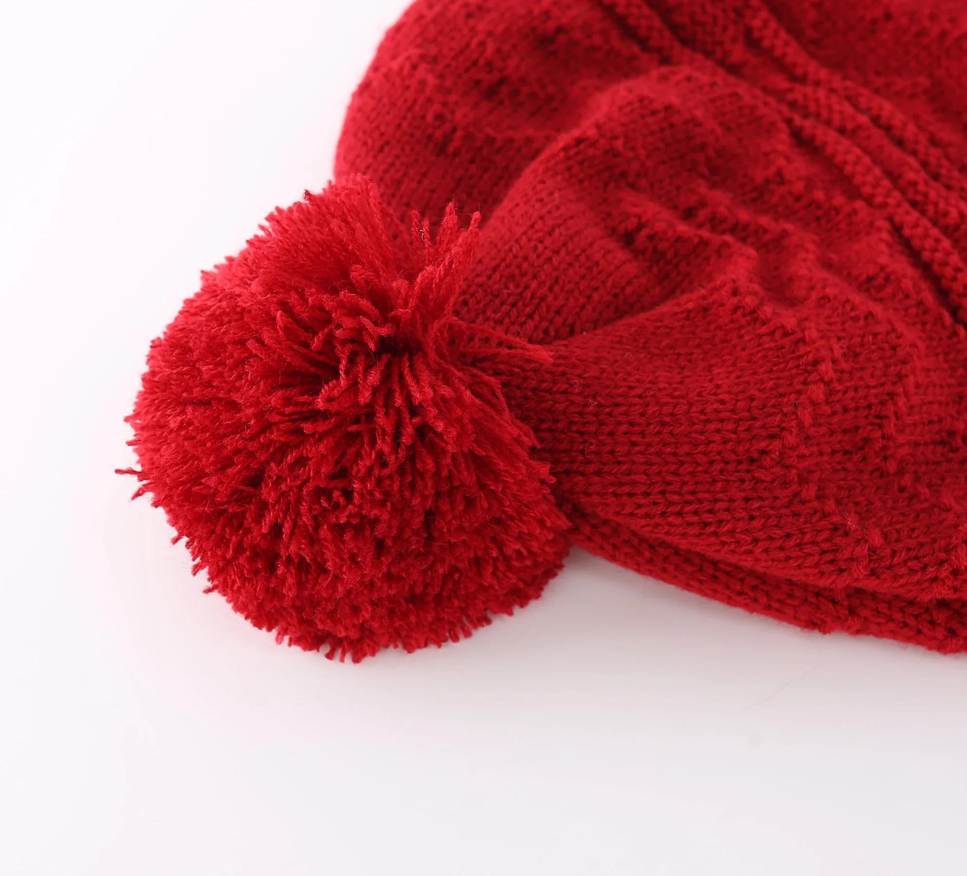 Strickmützen Hüte Mützen Caps Beanie Mütze Beanie Wintermütze Für Kleinkinder, Jungen Und Mädchen, Gestrickt, Mit Ohrenklappen Und Bommel, M1T-3T, Grau