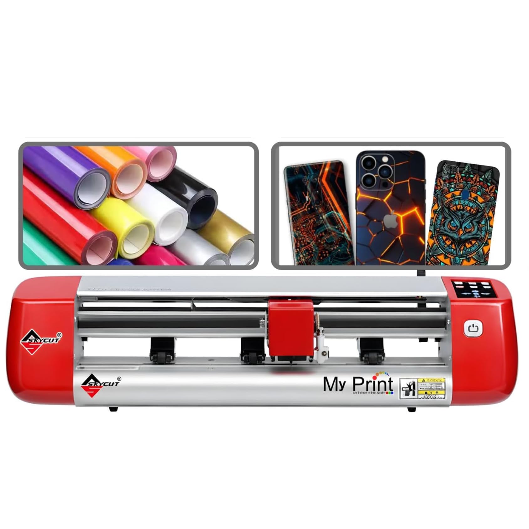 - SKYCUT C24 Plotter Cutting Machine | Contour Cutting with Highly Accuracy Finishing | Sticker Plotter (24inch) Mobile Skin Cutting Plotter | Print after Cut Features | with Free Installation Guide