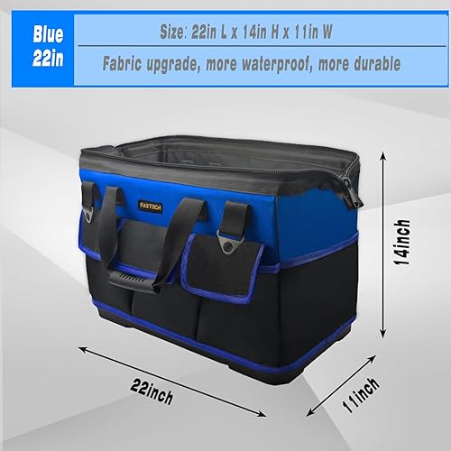 Miniatura 2 de FASTECH Bolsa de herramientas de fondo de 22 pulgadas con boca ancha para almacenamiento de herramientas, transportador y organizador, bolsa