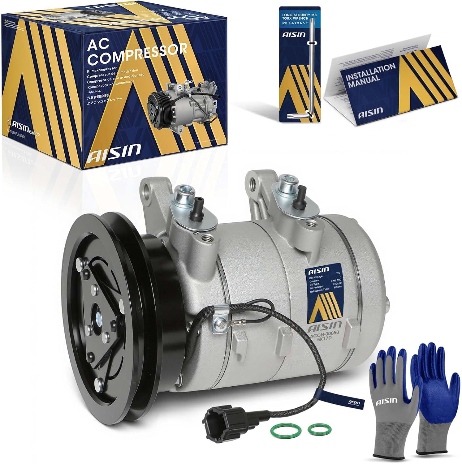 AISIN Air Conditioning Compressor with Clutch for Nissan Frontier/Xterra (10S15)