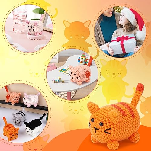 Miniatura 7 de Mayboos Kit de ganchillo para principiantes, kit de animales de ganchillo con tutoriales en video paso a paso, kits de iniciación de ganchillo,