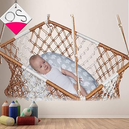 Patiofy Silk Baby Hanging Swing/Used as New Born Baby Swing for Sleeping/Baby Swing Indoor/Baby Swing Bed Jhula/Brown White in Colour