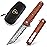 AUBEY Damascus Pocket Knife for Men, Sharp Tanto Blade with VG10 Core Folding Knives with Wooden Handle and Glass Breaker for EDC Camping Gift Collection