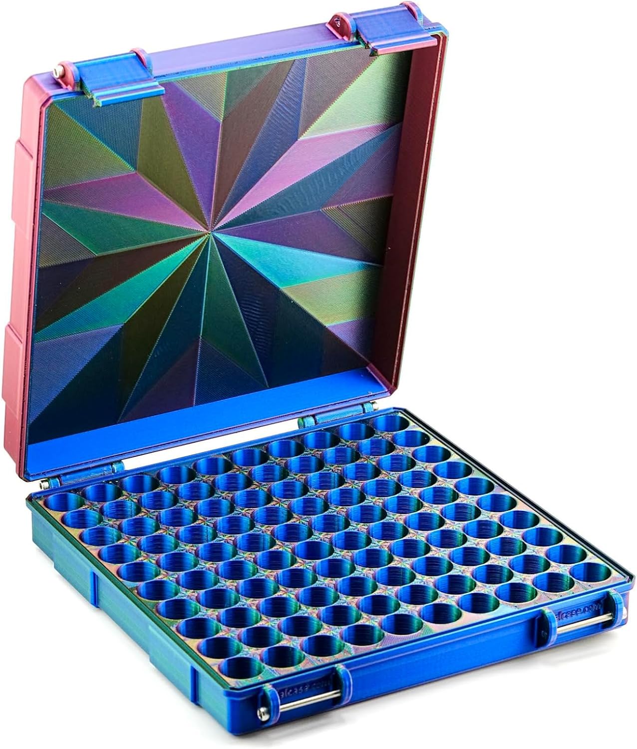 Vial Guard Storage Hard Case for 3ml, 5ml, 10ml, 30ml Vials, Secure Holder Multiple Sizes (Metalic, 100 x 3ml Stacked)