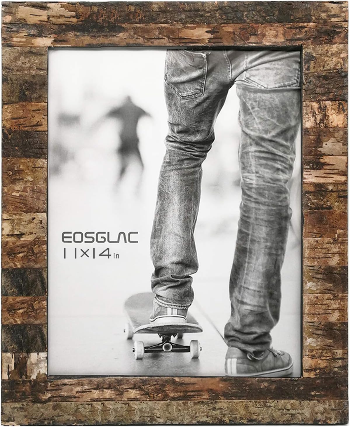Eosglac Rustic 11x14 Wooden Picture Frames, Handmade with Real Birch Bark, Wood Photo Frame Natural