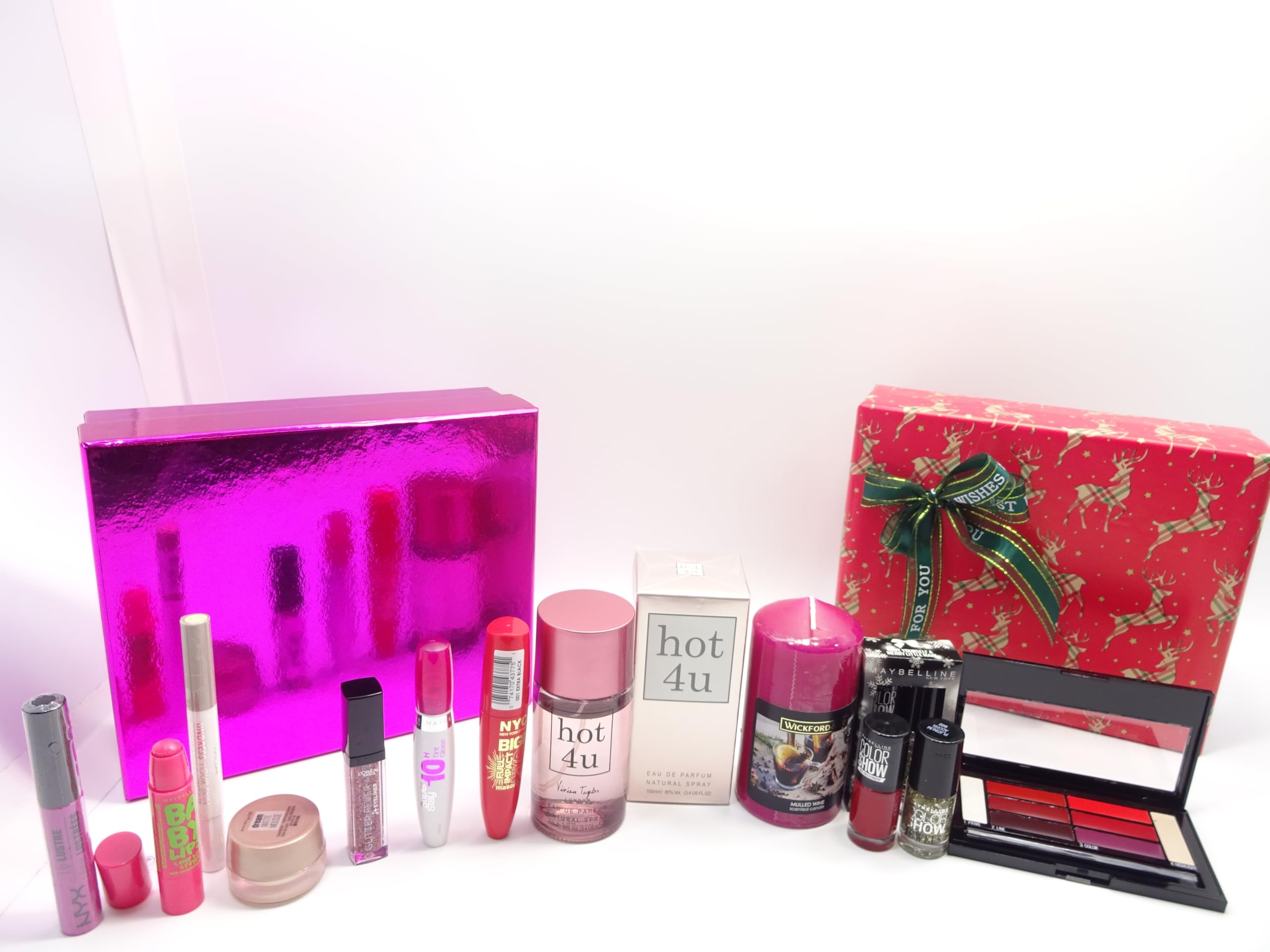 Zestaw kosmetyków do makijażu dla kobiet, zestaw do makijażu, świeca, perfumy, zestaw upominkowy XMAS, pakowany na prezent