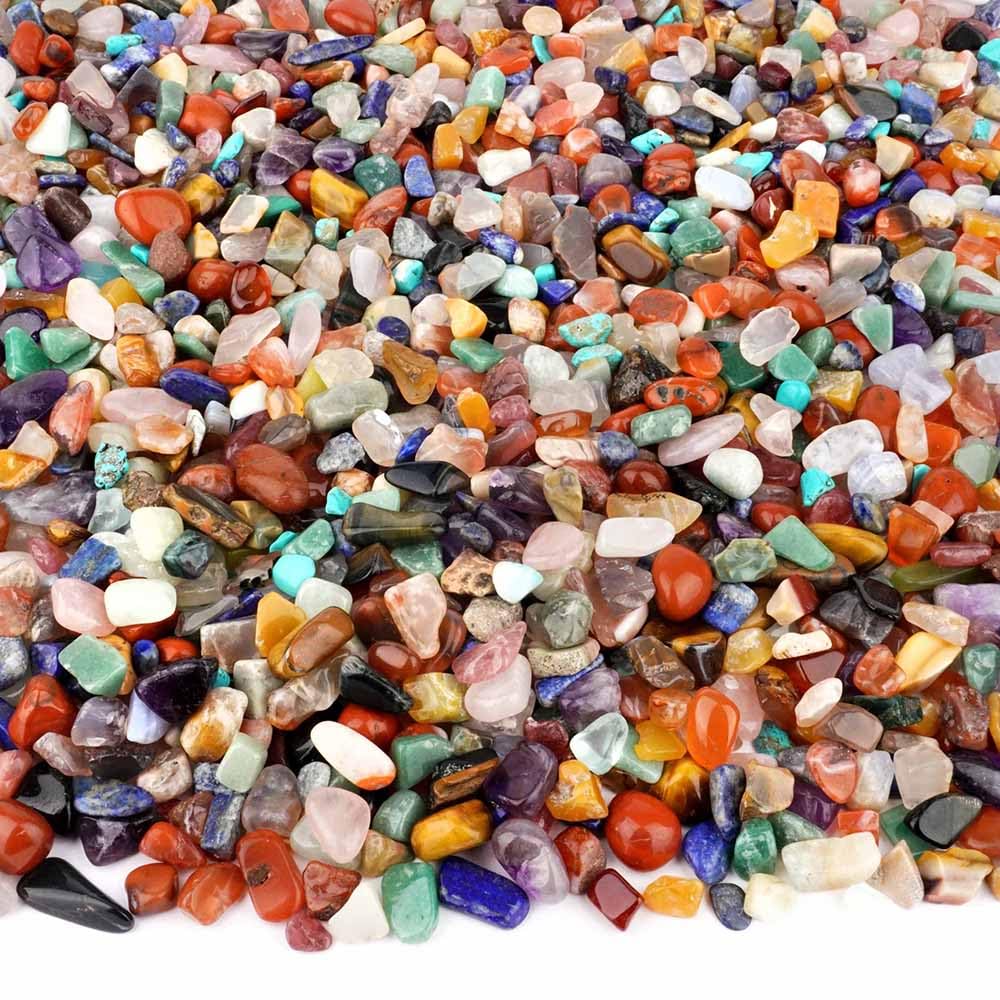 10 kg Wunderstein24 Bunter Trommelstein - Mix Naturform echte Edelstein - Mischung aus aller Welt Ø ca. 10 – 20 mm kleine Heilsteine Sand Mineralien Dekosteine Wassersteine