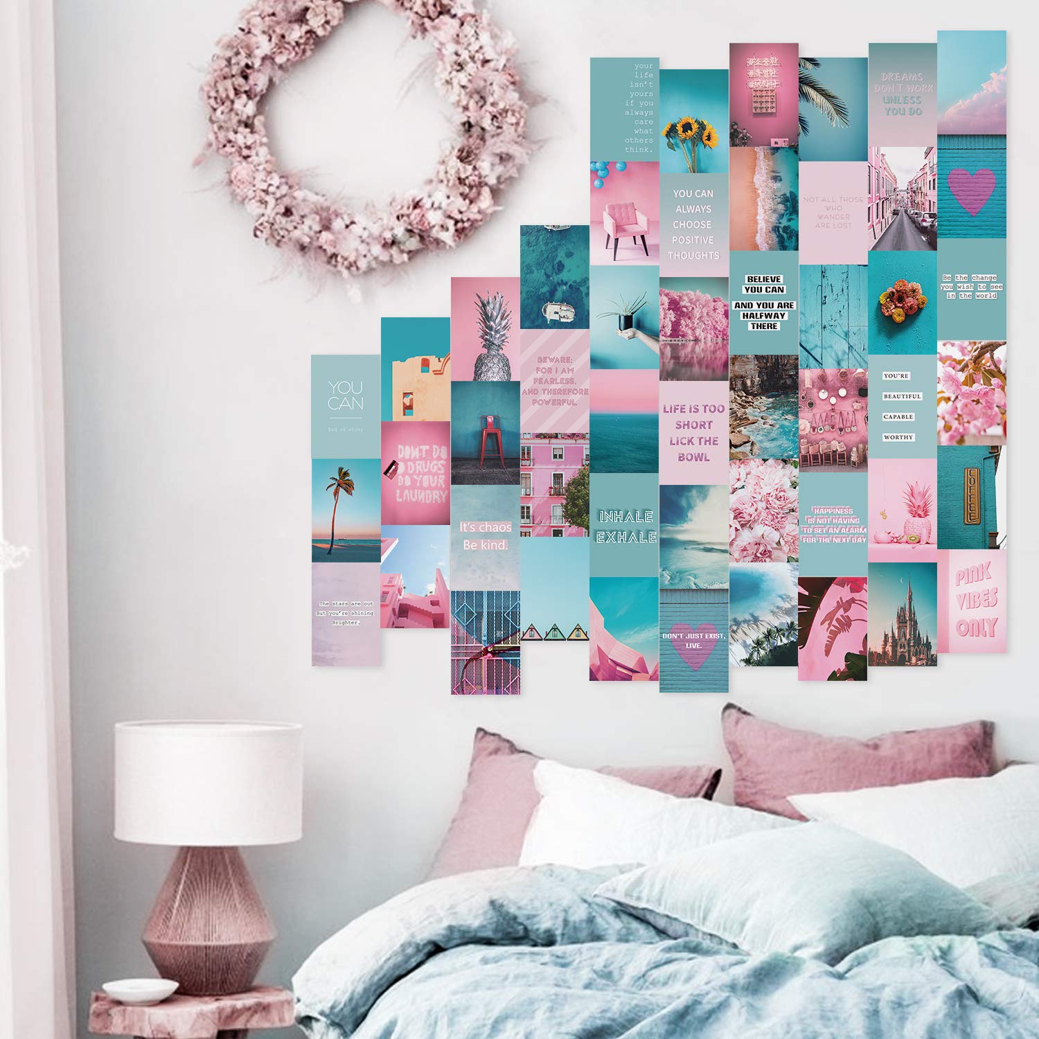 YUMKNOW Aesthetic Wall Collage Kit 4x6 inch Set of 50, Teen Girl Room