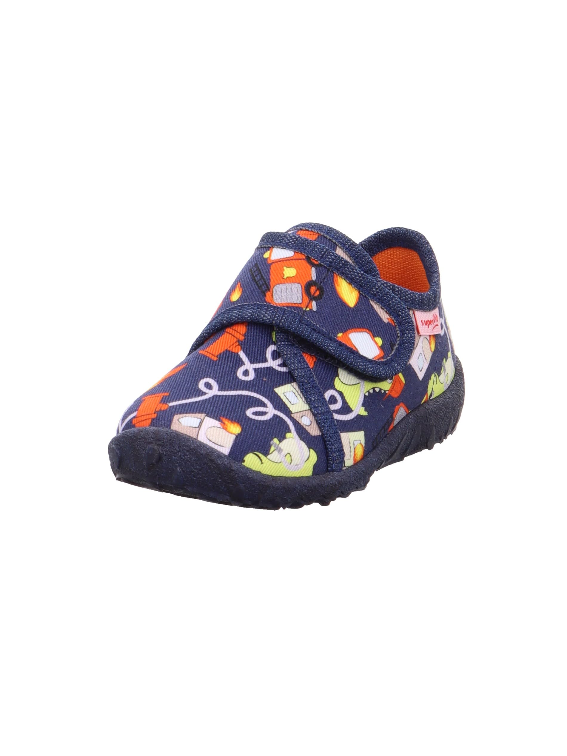 Superfit Baby Boys Spotty Slippers, Blue multi-coloured 8070, 2 UK Child