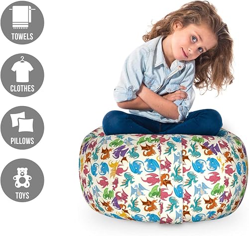 Miniatura 46 de Ambesonne Silla de almacenamiento de juguetes de galaxia, arte espacial de la galaxia, planetas del sistema solar, planetas, mercurio, urano,