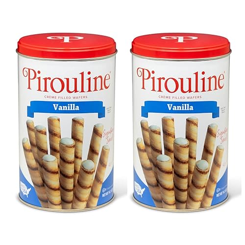 Pirouline Obleas enrolladas Vainilla Palitos de oblea enrollados, obleas rellenas de crema, galletas enrolladas para café, té, helado, aperitivos,