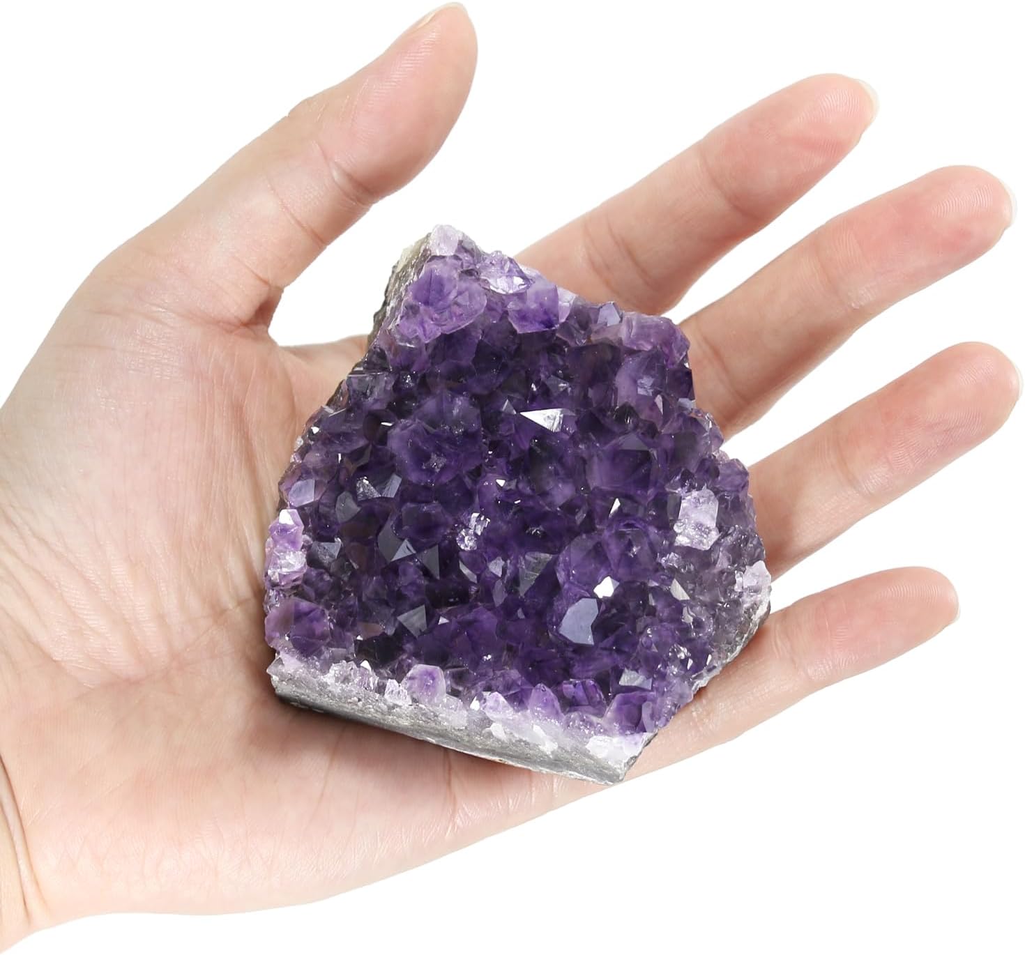 Natural Amethyst Crystal Stone, Meditation Aid, Energy Cleansing, Sleep & Stress Relief, Healing Crystals for Feng Shui Decor, Energy Healing Tool (0.5lb)