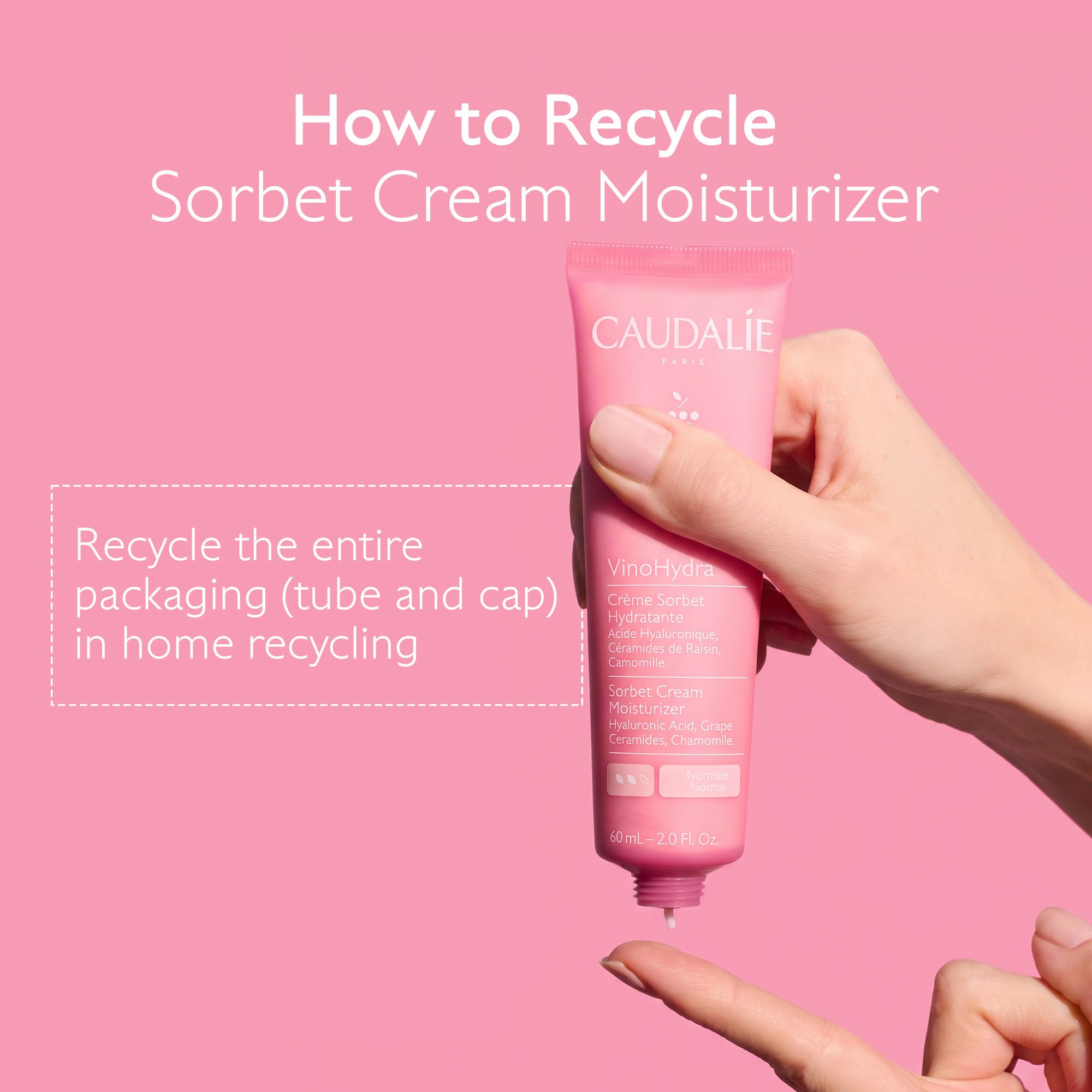 Caudalie VinoHydra Sorbet Cream Moisturizer with Hyaluronic Acid, 60 mL