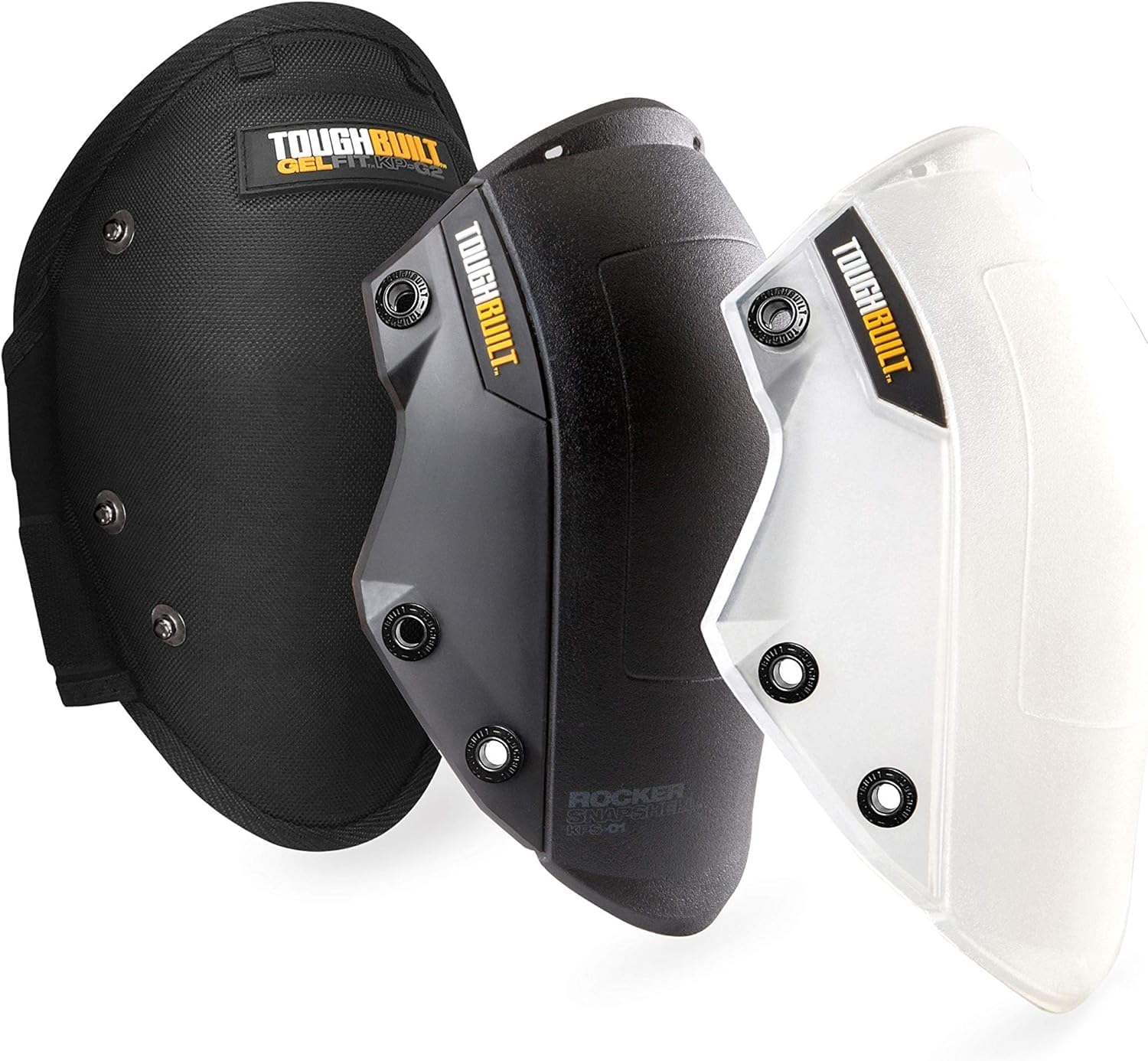 ToughBuilt – 6-Piece GelFit Knee Pad Set, Professional Gel Cushion Kneepads with EVA Foam Comfort Layer, Interchangeable SnapShell System, Adjustable Straps, and Heavy-Duty Jobsite Protection (TB-KP-G203-6)