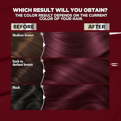 Miniatura 4 de Garnier Hair Color Nutrisse Ultra Color Nourishing Creme, BR2 Dark Intense Burgundy (Passion Fruit) Red Permanent Hair Dye, 2 Count