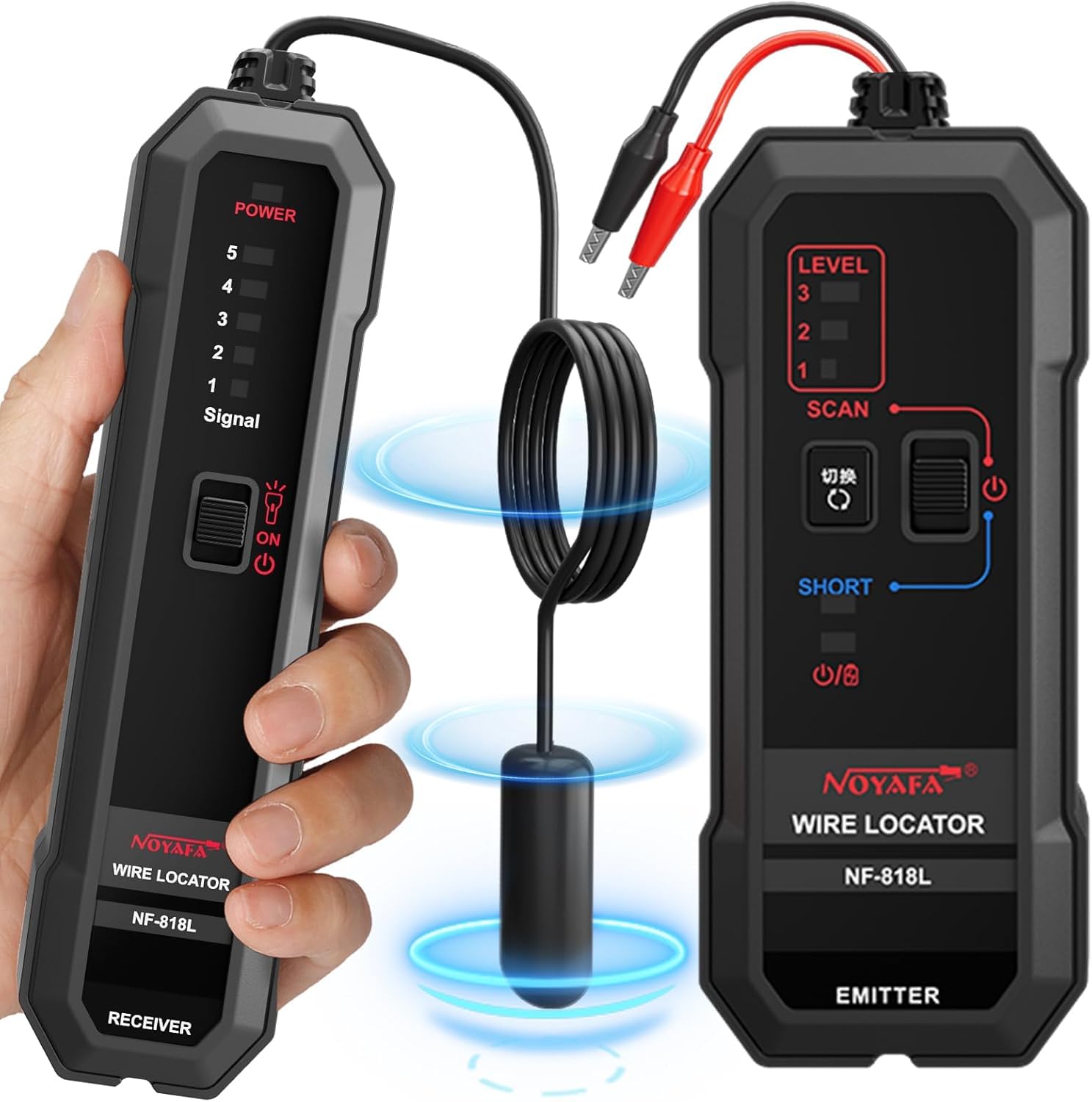 SZJMS Underground Wire Locator, Underground Cable Locator for Pet Fence Buried Sprinkler Valve, Cable Tester for Locating Irrigation Tone Generator