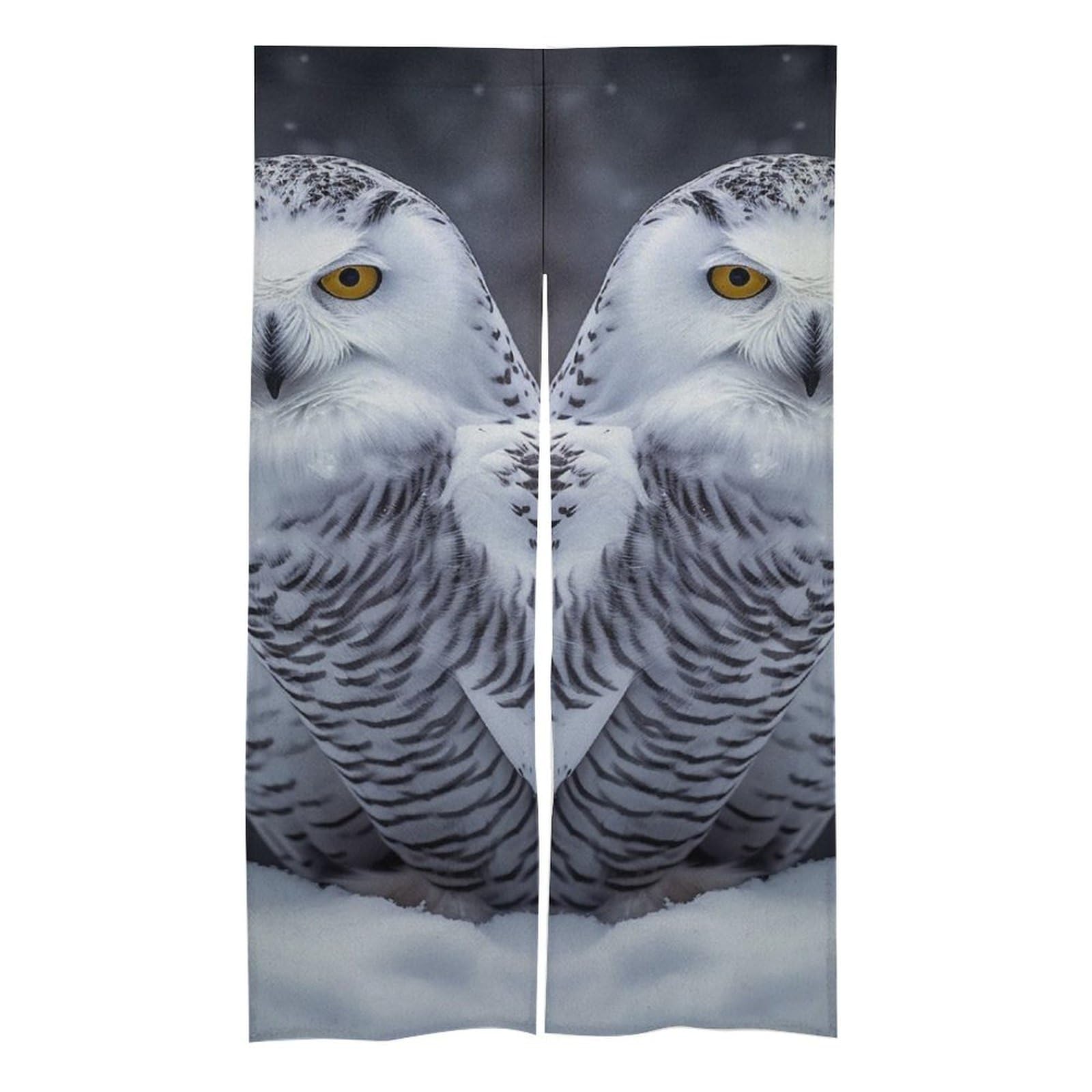 Rideaux de porte occultants motif hibou arctique stop-froid pour vitrages
