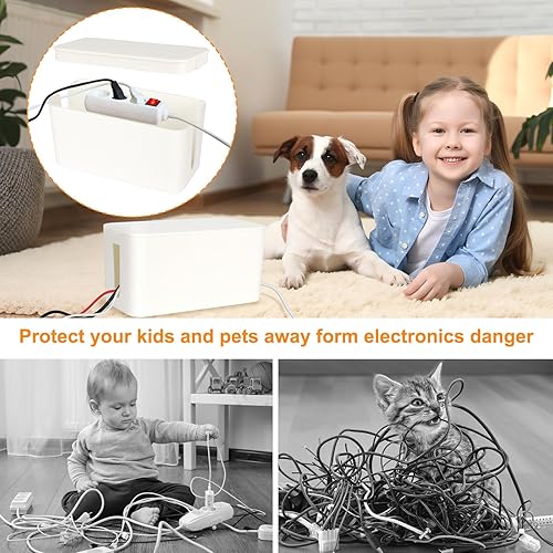 Miniatura 2 de Caja organizadora de cables Resulzon, Sistema organizador protector para Home Theater, centro de entretenimiento, oficina, escuela., Rosa