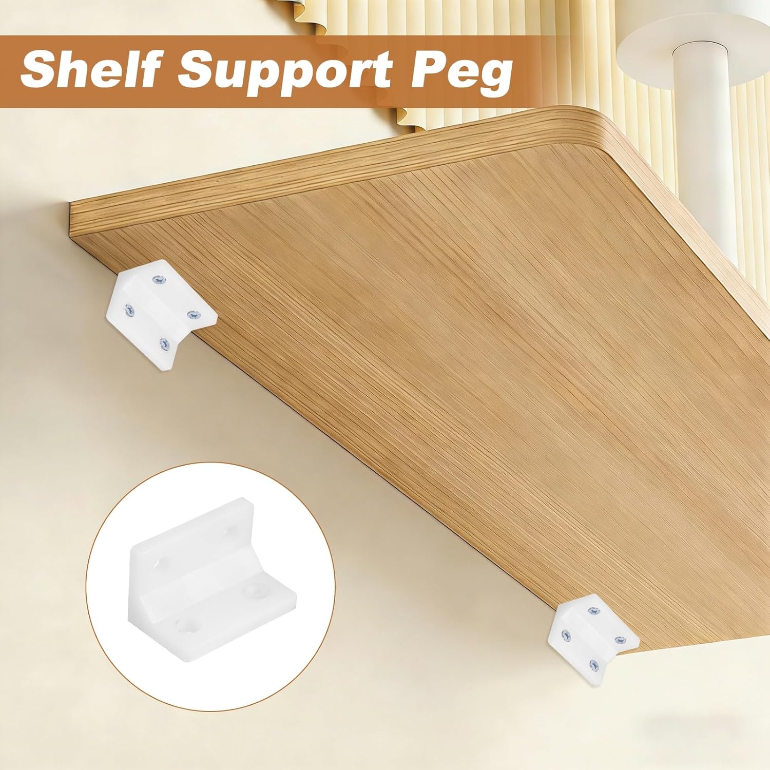 uxcell 16 Pcs Plastic Shelf Support Peg, Right Angle Bracket, 1.54"x 0.91"x 0.91" L Shape Shelf Bracket with Screws for Wooden Frame Shelves Furniture
