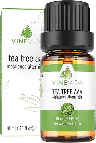 VINEVIDA Aceite esencial de árbol de té, sin diluir, 0.3 fl oz, aroma de aceite de vela, aromas de velas de bricolaje, seguro para hacer jabón y piel