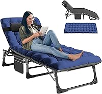 Vista 15 de LILYPELLE Tumbona plegable para exteriores con colchón, sillas reclinables ajustables de 5 posiciones para patio, perfectas para exteriores, tomar