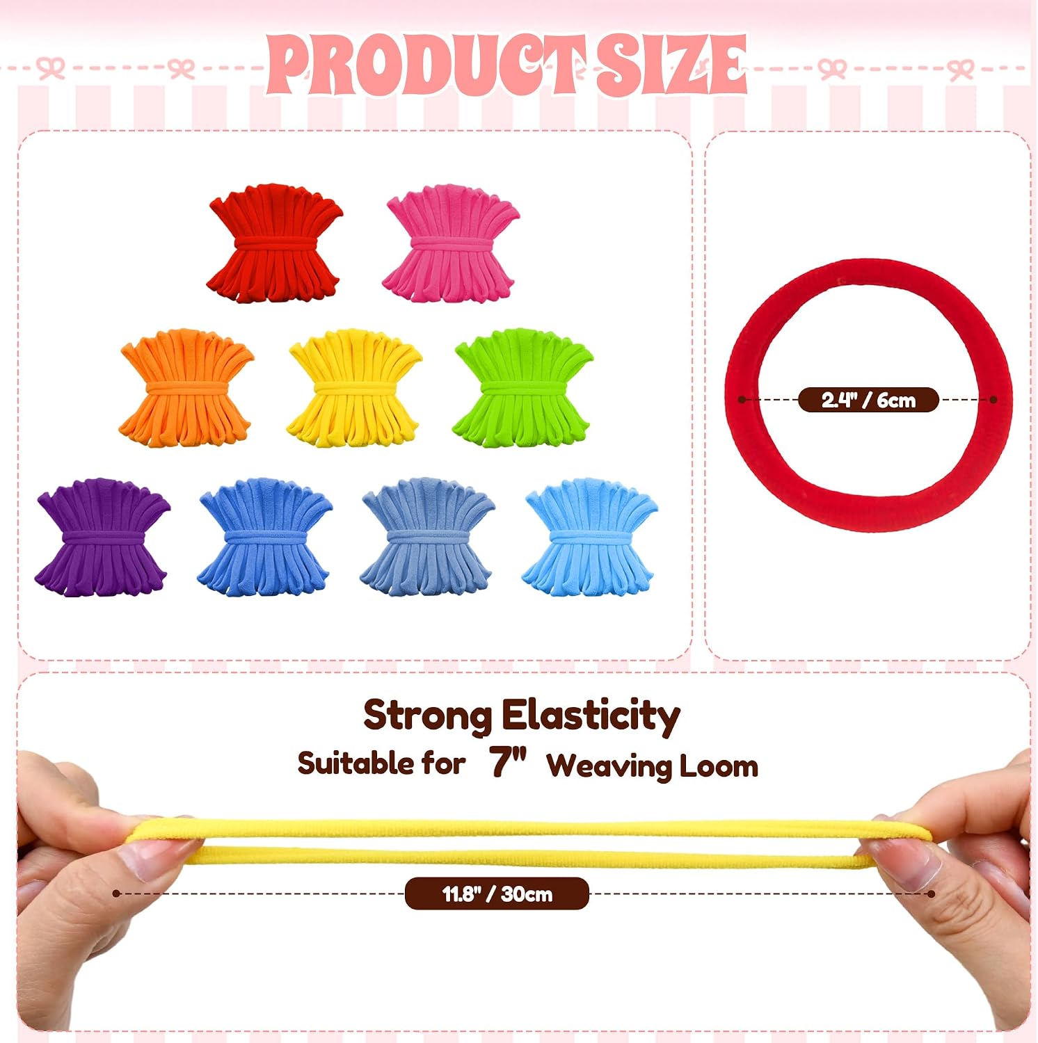900pcs Weaving Loom Loops with 9 Rainbow Color, Potholder Loops for 7 Inch Loom, Weaving Loom Refill Loop, Potholder Loom Bands DIY for Kids, Adults, Birthday Christmas Gifts for 5-12 Year Old Girls