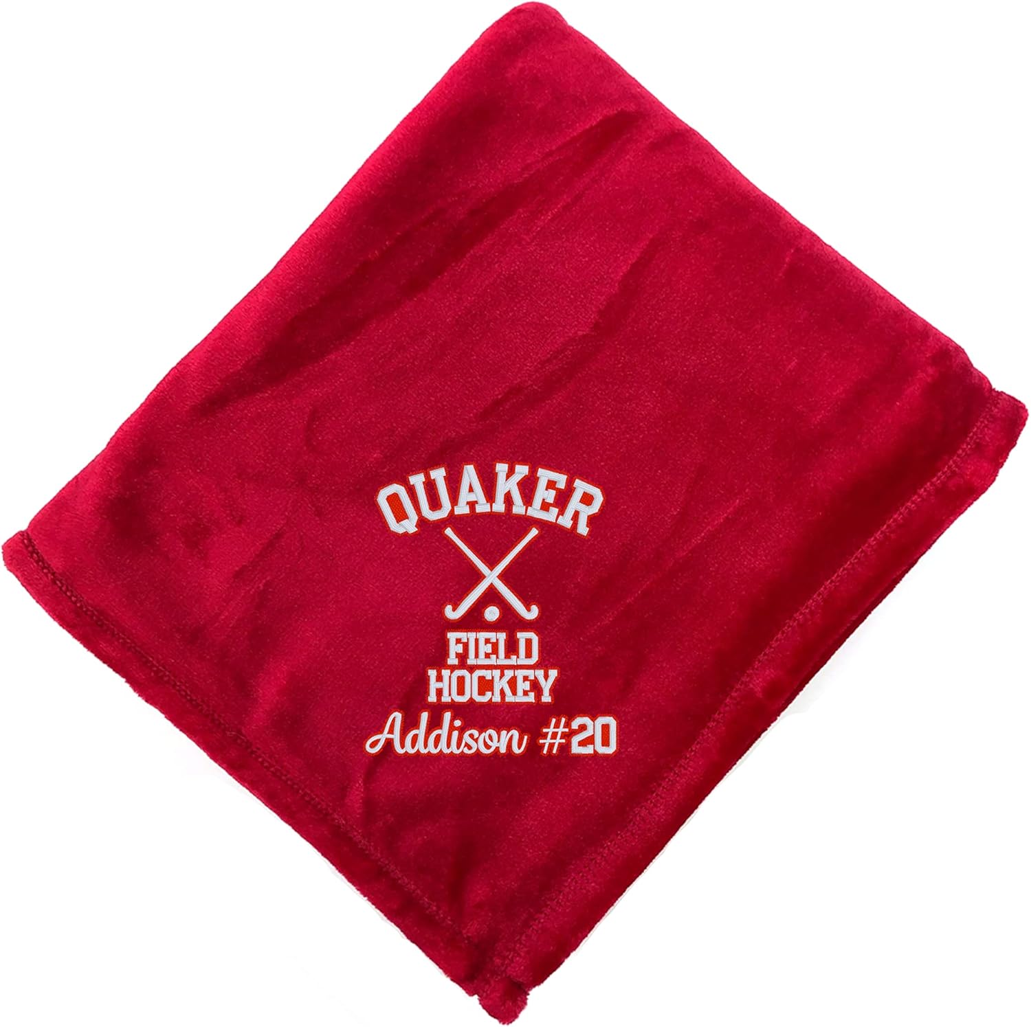 The Crafty Engineer Personalized Field Hockey Embroidered Senior Blanket (Royal)