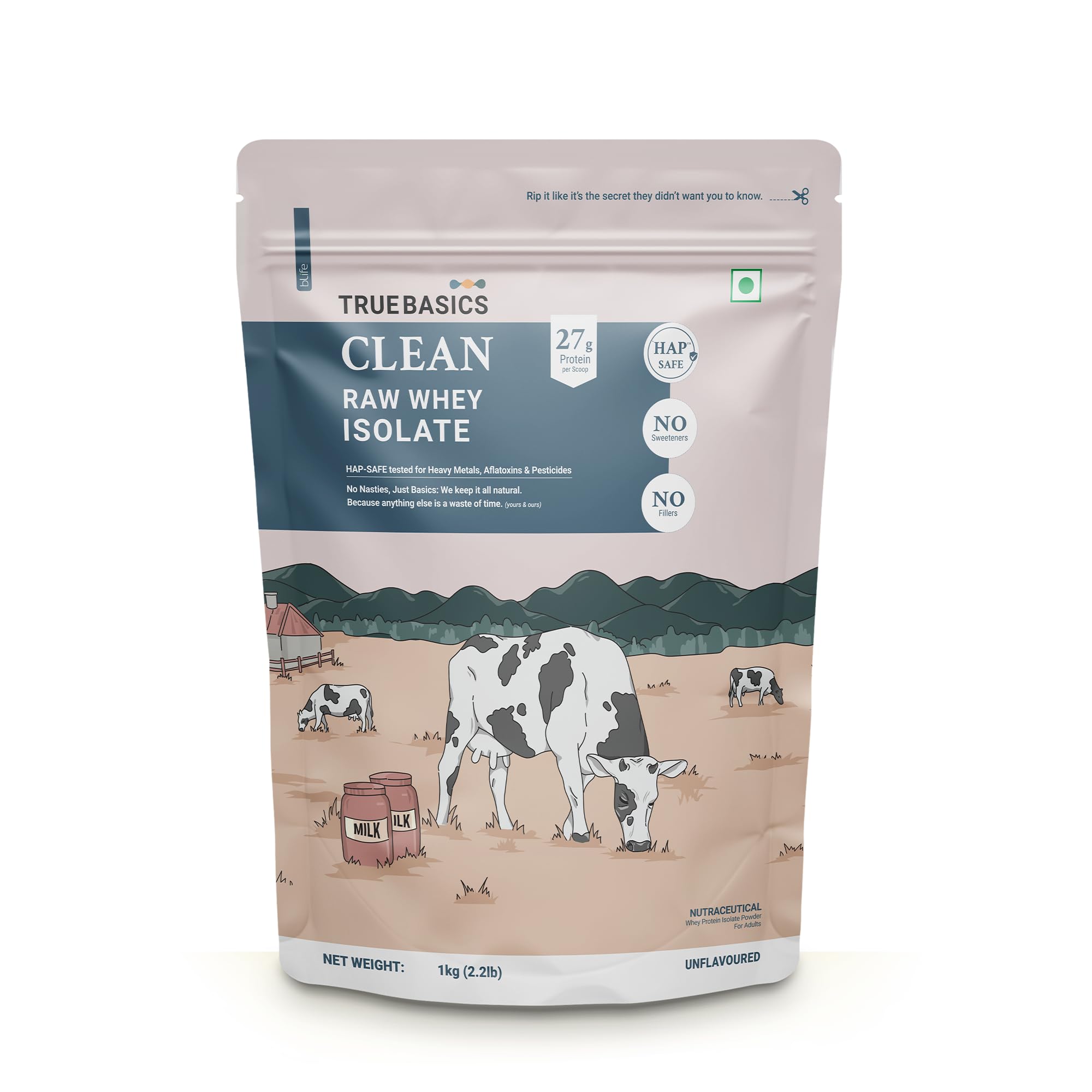 TrueBasics Clean Raw Whey Isolate Protein Powder (Unflavoured, 1kg) | 27g Protein per Scoop-image-13