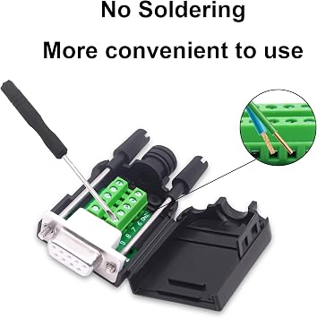 DB9 Female Solderless Connector Breakout Board 2pcs