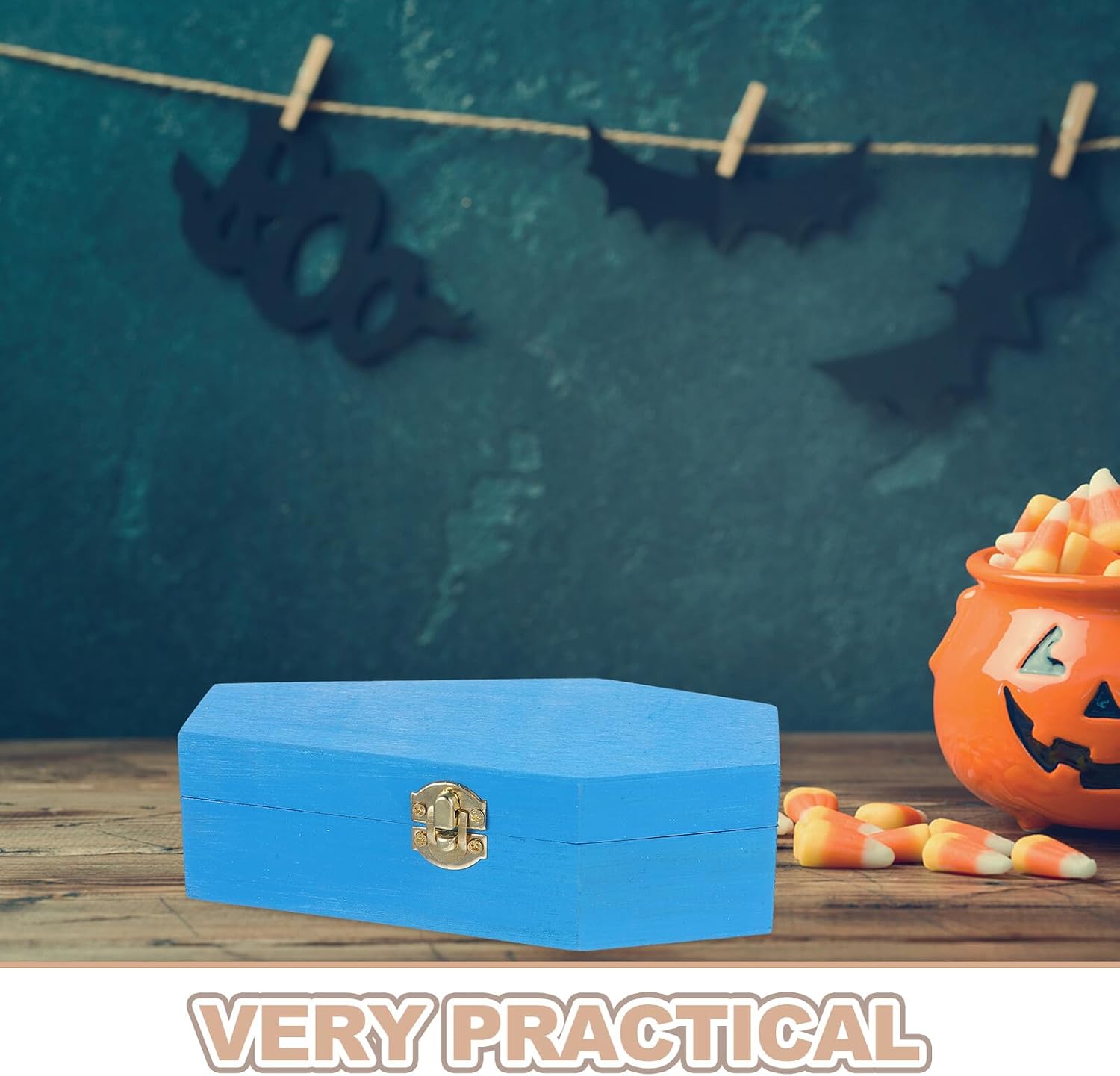 Wooden Coffin Treat Box for Halloween Jewelry and Trinkets image 3