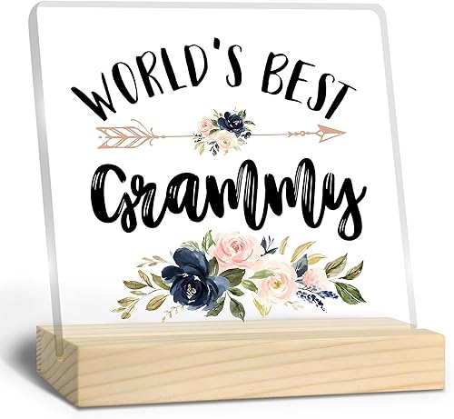 Regalo de Grammy, regalos para abuela, placa acrílica del mejor Grammy del mundo, regalos para la mejor abuela, regalos de abuela para cumpleaños,
