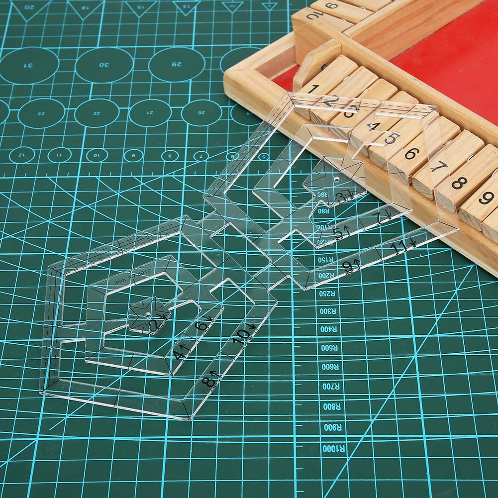 Double Pentagon Quilting Template, Transparent Template Patchwork Ruler Acrylic Double Pentagon Quilting Rulers Patchwork Sewing Drawing Cutting DIY Tools
