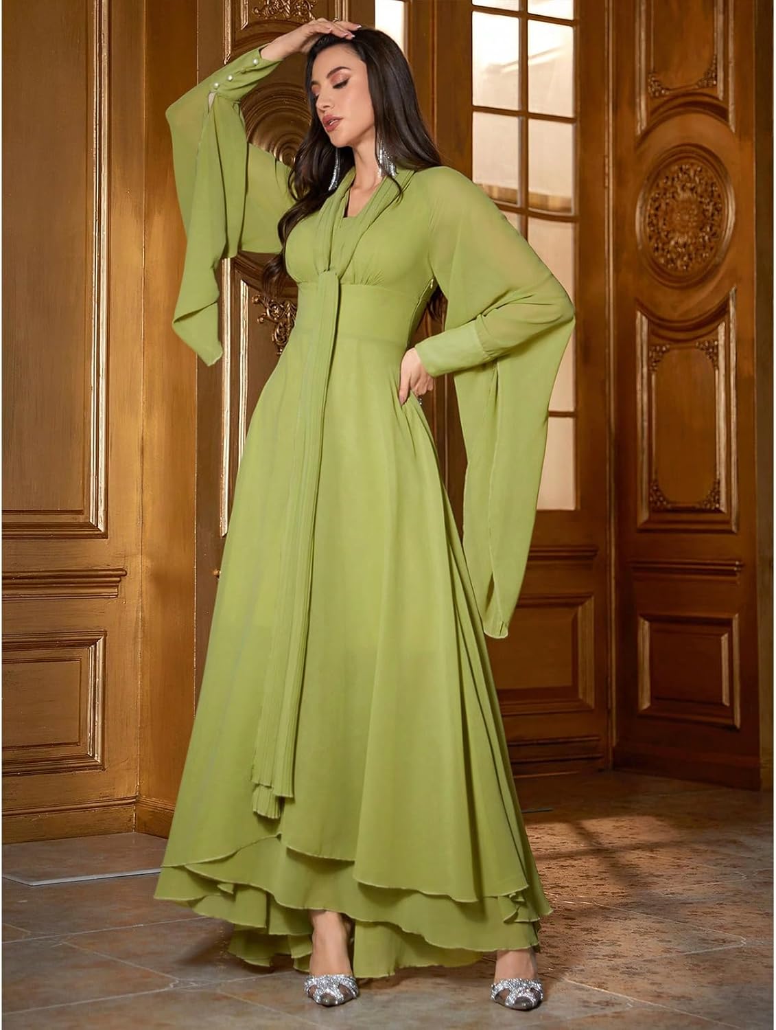 TOLEEN Summer Floral Dresses for Women Long Sleeve Casual Style Beach Swing Dresses - Image 5