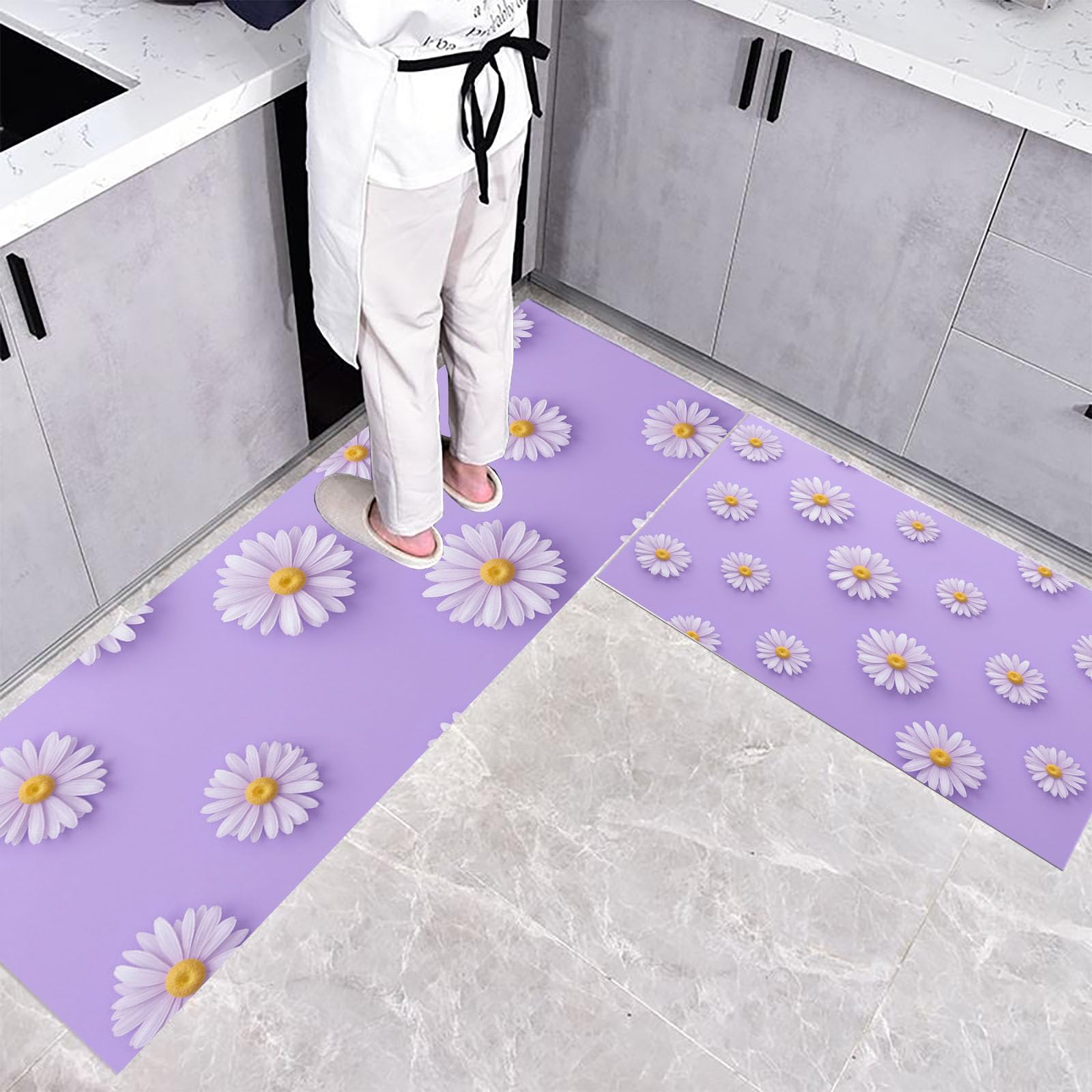 Tapis de cuisine décoratif violet pour couloir entrée et salle à manger lot
