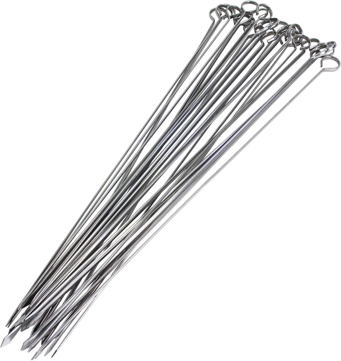 Blue Donuts 24 Pack Kabob Skewers for Grilling 17 Inch - BBQ Grill Grilling Accessories, Stainless Steel, Pack of 24