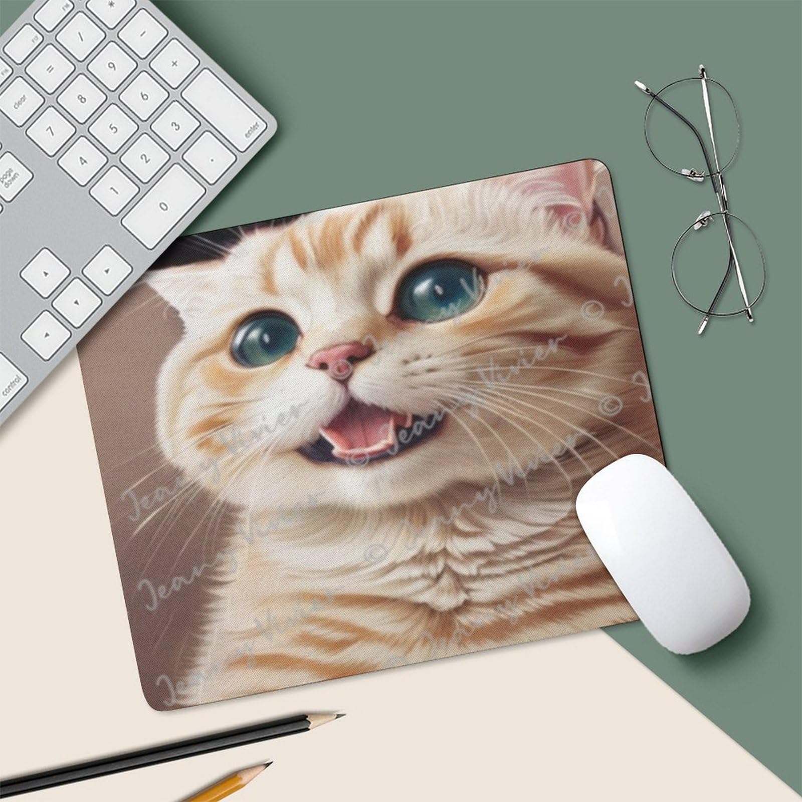 Tappetino per mouse in gomma antiscivolo, con faccia astratta, per computer portatile e computer portatile, tappetino per mouse personalizzato per donne uomini, tappetino quadrato per mouse da ufficio