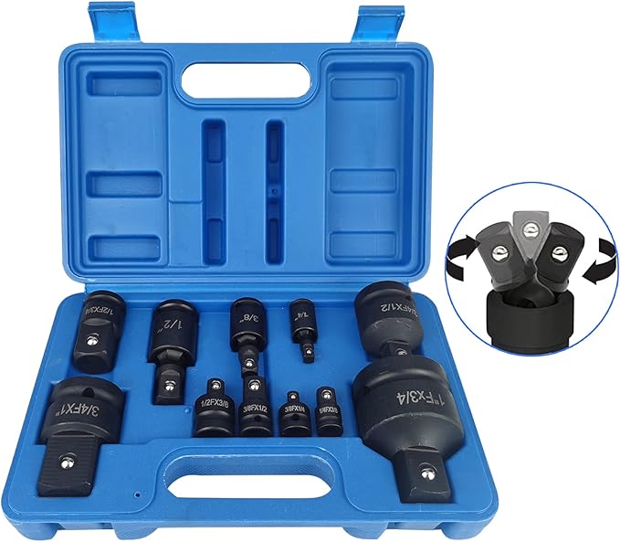 TR TOOLROCK 11pcs Impact Adapter and Reducer Set and Universal Joint Swivel Socket Adapter Set