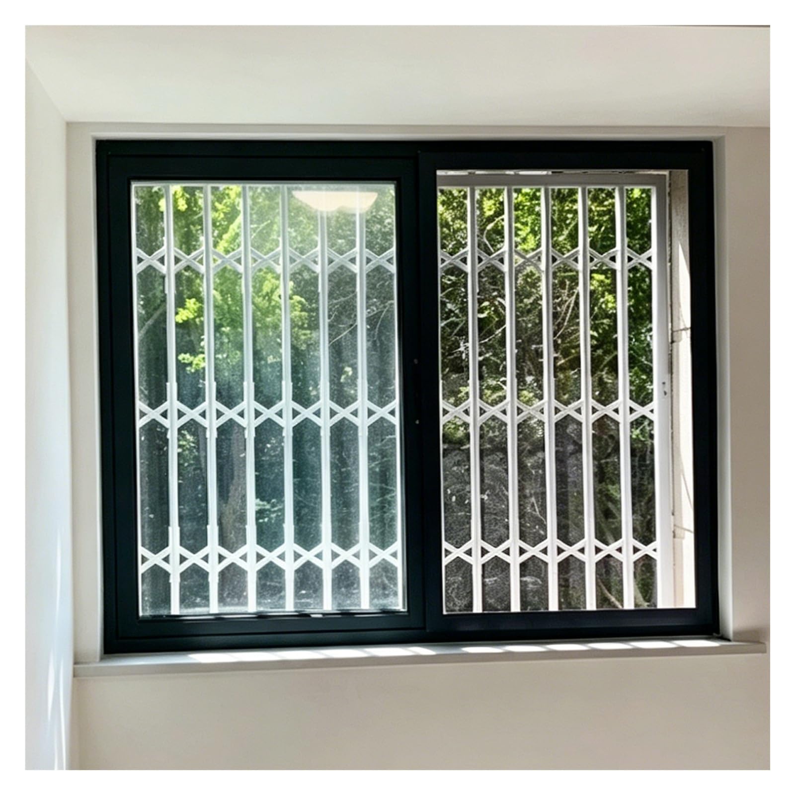 Custom Guard Gate, Window Security Fences and Burglar Bars, Durable Aluminum Construction, Invisible Escape Fencing (Horizontal Folding)(W80xH80cm/32x32in)