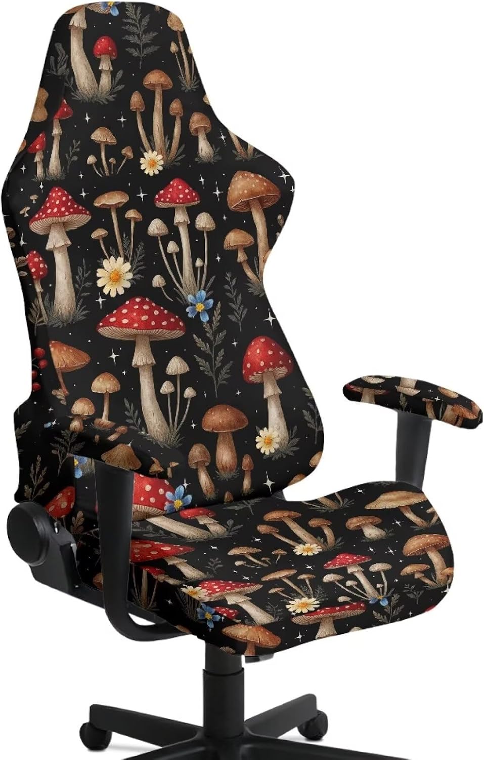 Game Office Computer Chair Covers,Mushrooms Stretchy Breathable Slipcovers for Reclining Racing Gaming Gaming Chair,Universal Desk Chair Slipcovers for Home Decor, Shop, Living Room