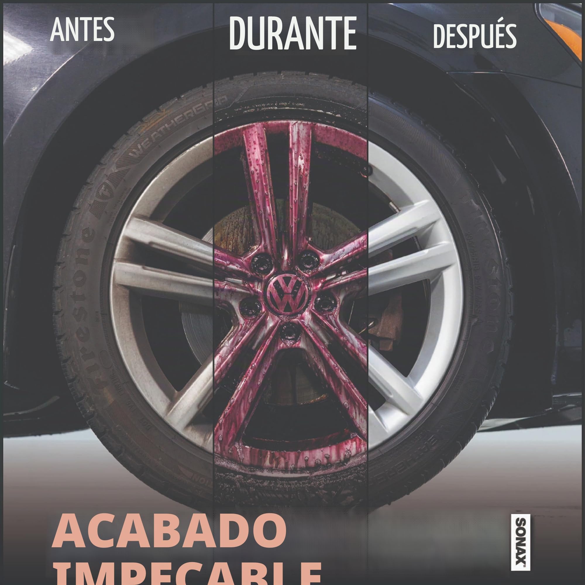 SONAX FelgenBeast 433300 Felgenreiniger 1l | Limpiador de llantas para todas las llantas pulidas, cromadas y mate y de aleación ligera